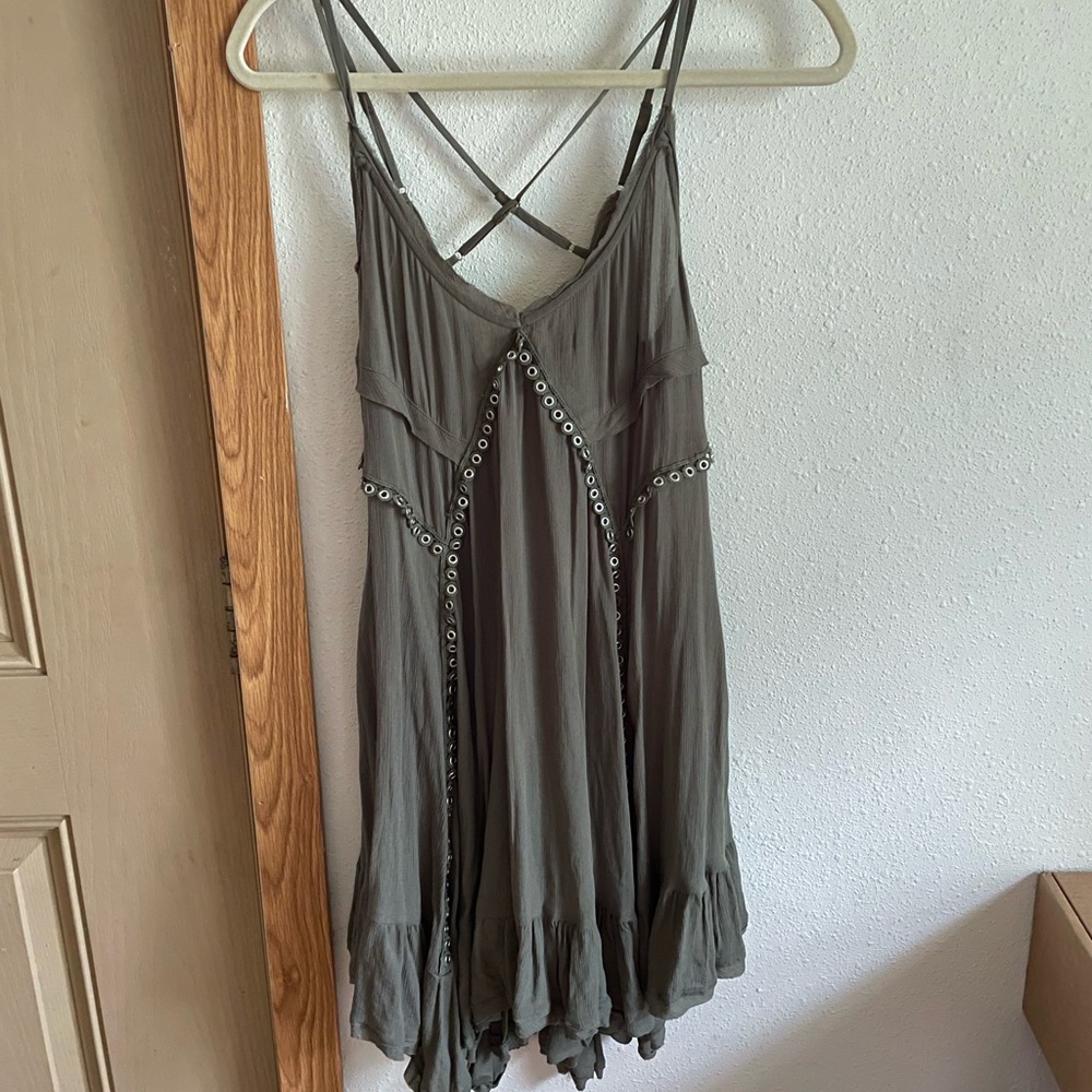 Green free people dress